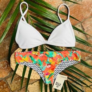 🔥🔥BILLABONG 🪴 Tanlines Tropical Garden Terracotta Bikini Swim 2 PIECE SET